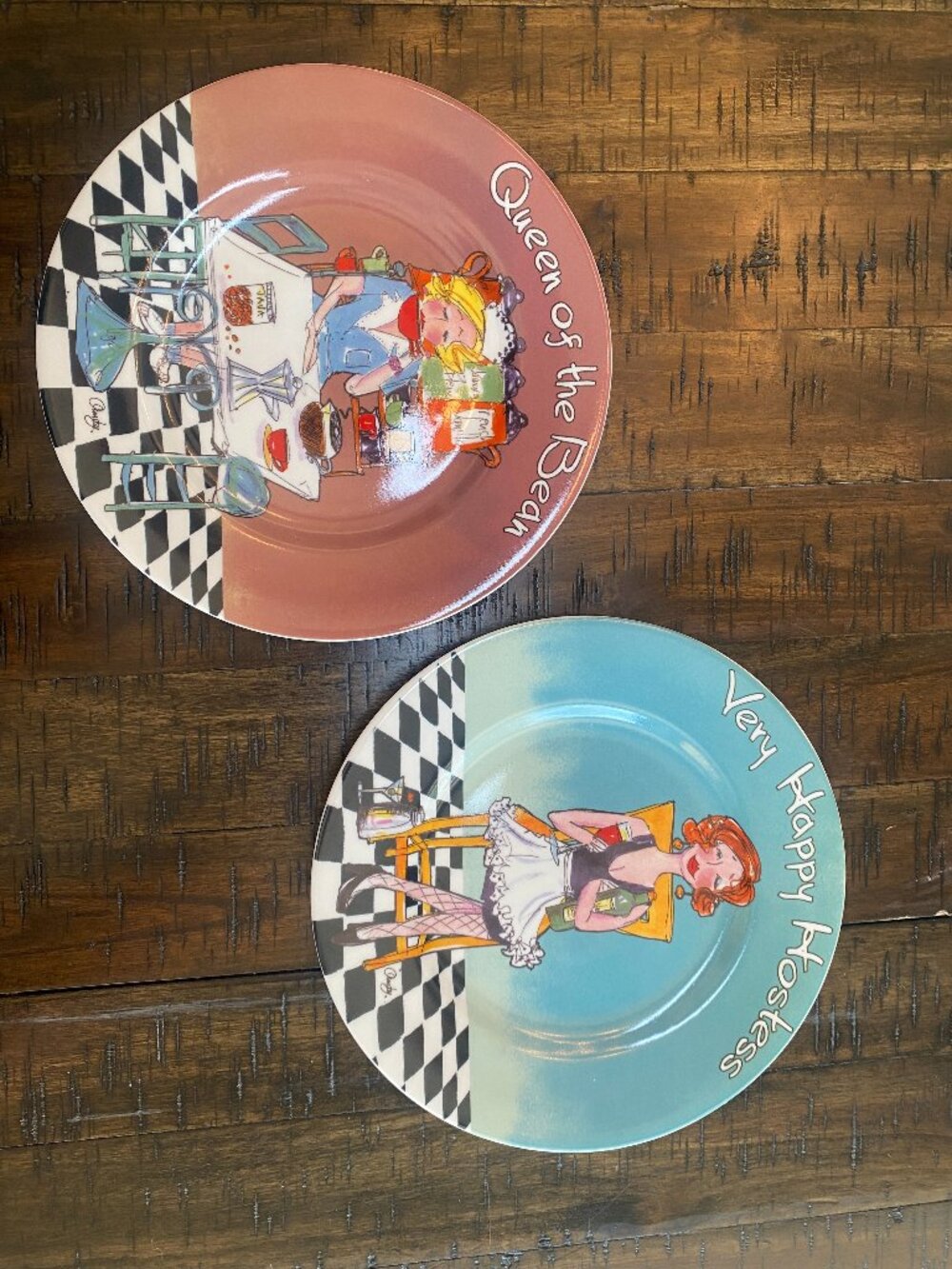 Anne Ormsby Queen of the Bean Plate House of Prill 8" Coffee Humor HIC Funny